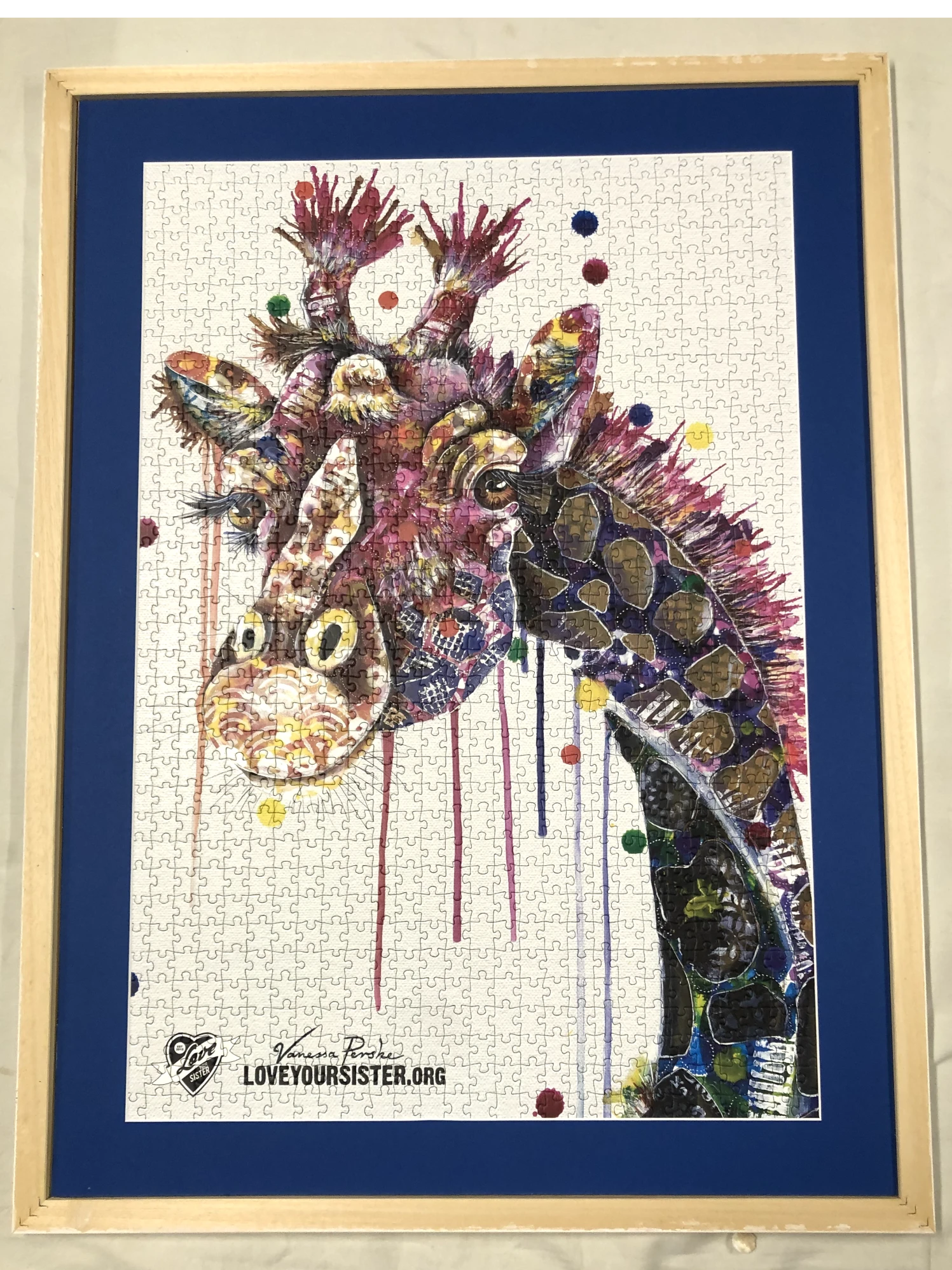 Completed Giraffe Jigsaw - not framed