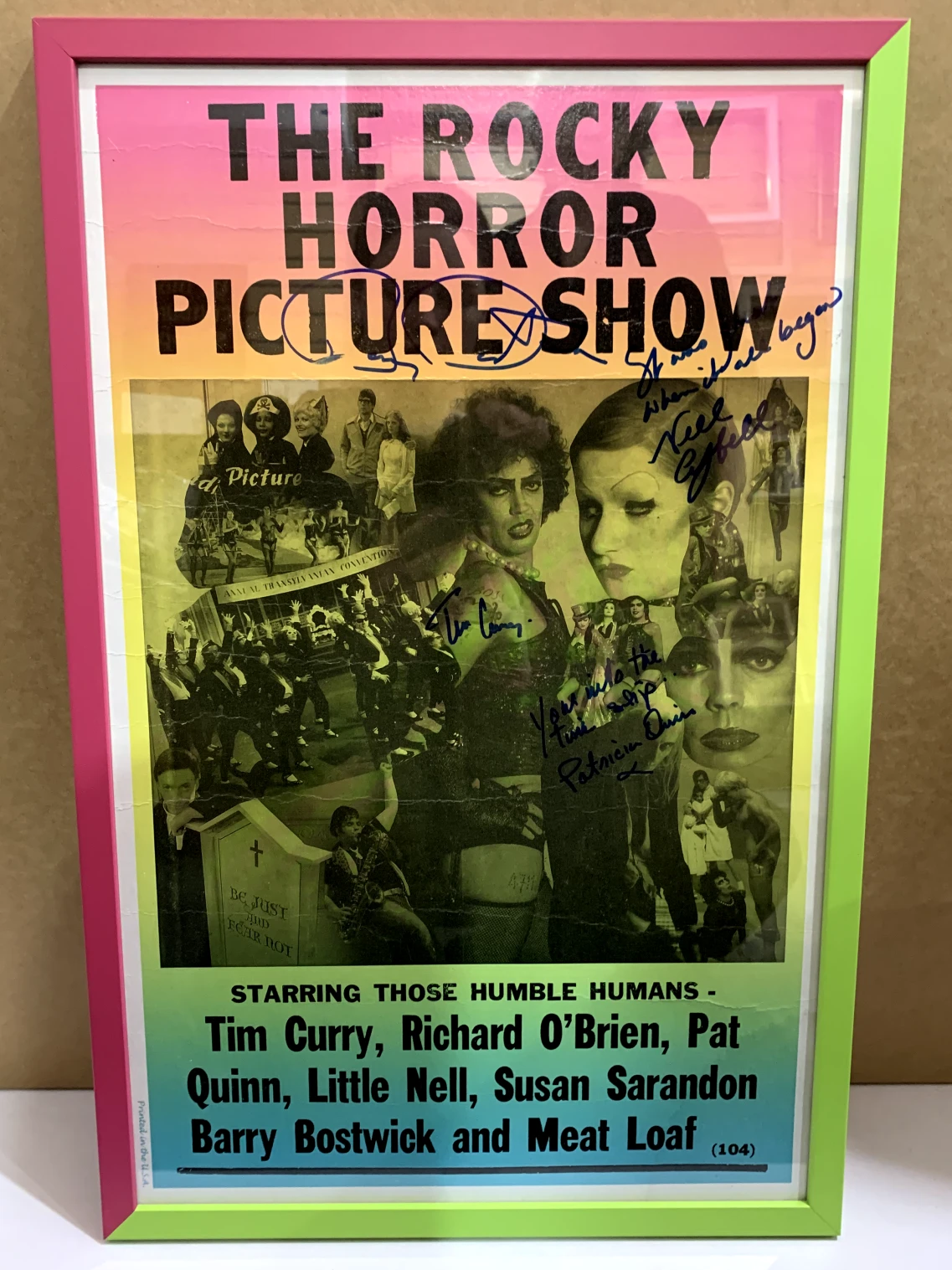 A Rocky Horror Picture Show Poster signed by the cast